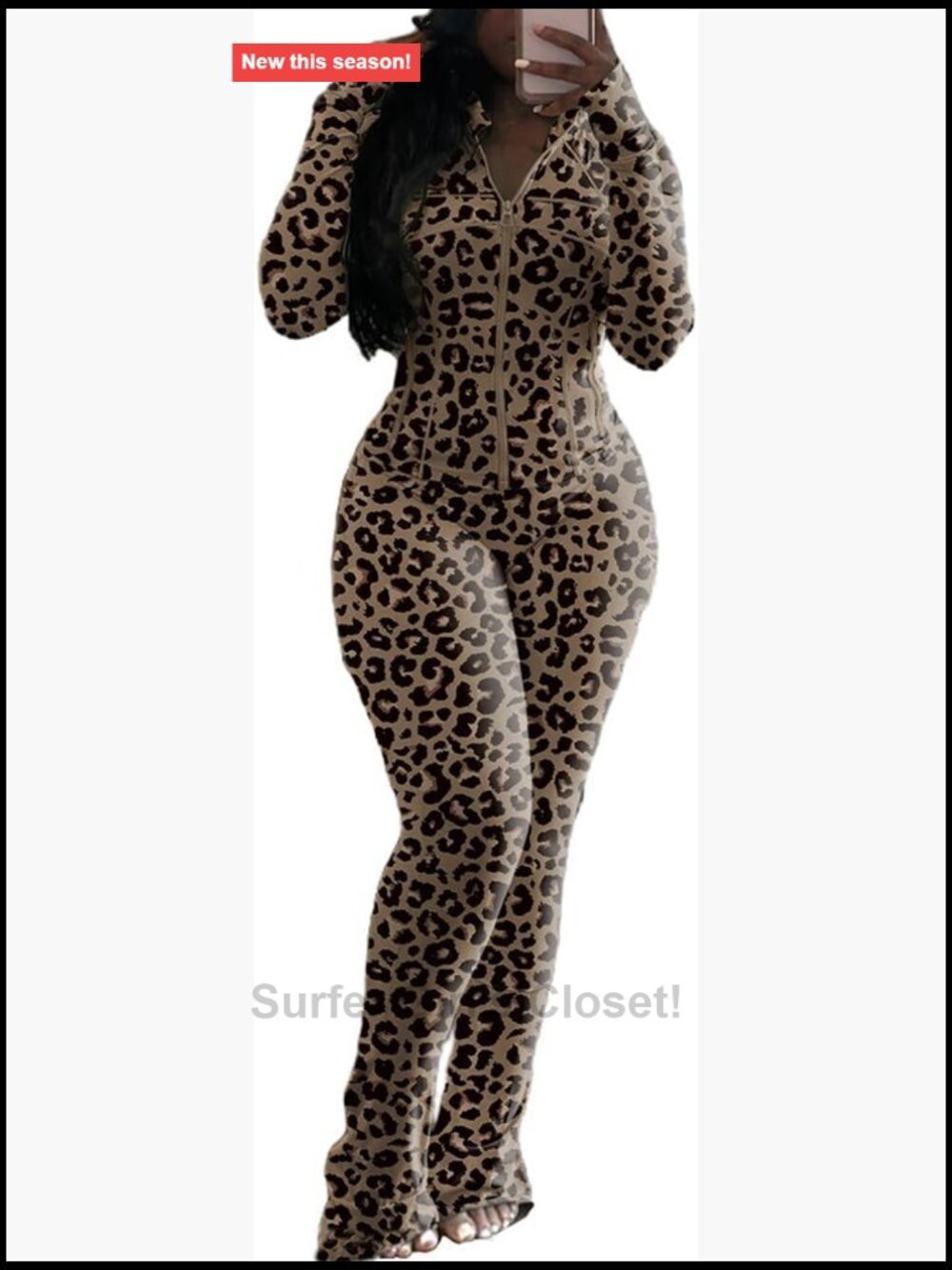 Women's 2 Piece Lounge Set - Long Sleeve Crop Jacket & Flare Pants Sweatsuit